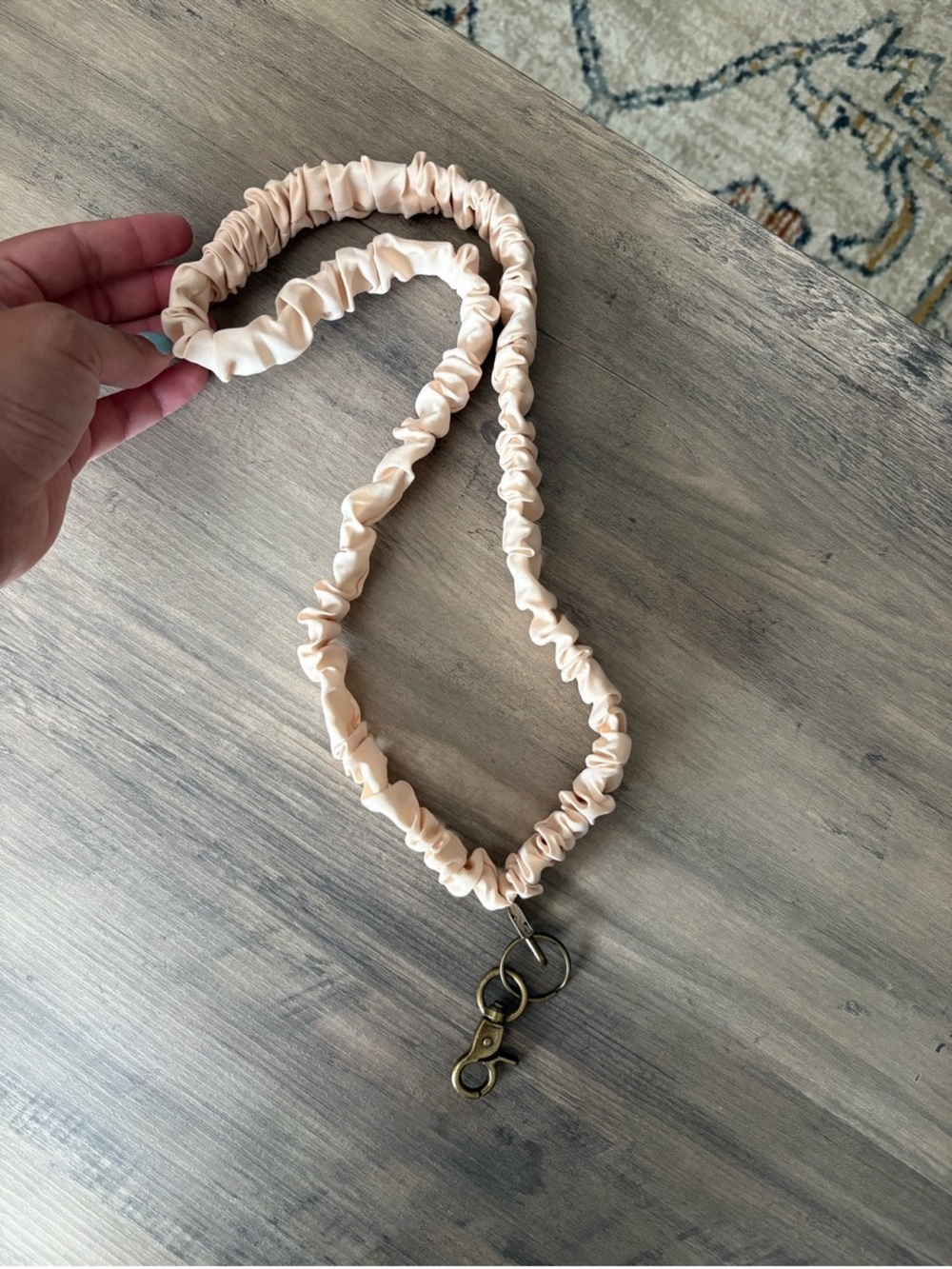 Silk-Look Scrunchie Lanyard in Light Blush - Women Accessories